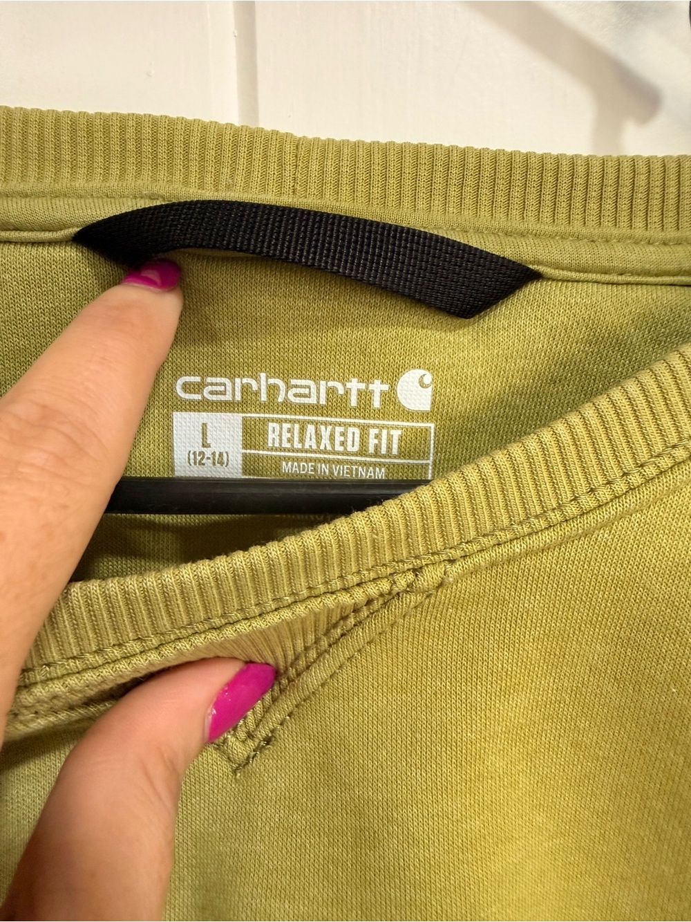 Carhartt Men's Crewneck Sweatshirt in Olive - Picture 4 of 6